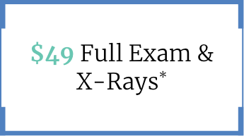Free Emergency Exam & XRays Dental Visit stamp